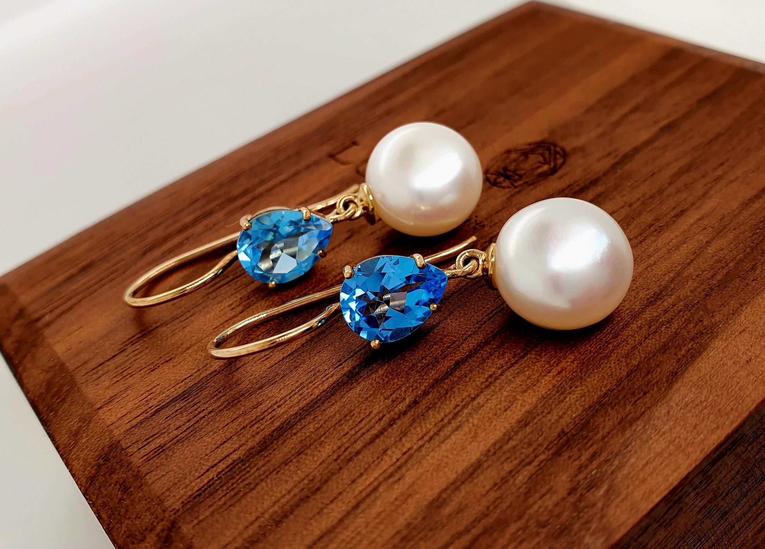 Topaz Pearl Drop Earrings Lucy In The Sky